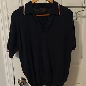 Brooks Brothers Men's Black Polo with Red Accents